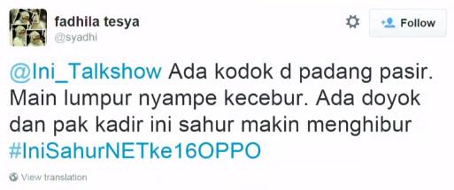 mdtvindonesia's tweet photo. Ini dia pemenang kuis twitter #IniSahurNETke16OPPO Selamat! http://t.co/5nFTwWVDDe