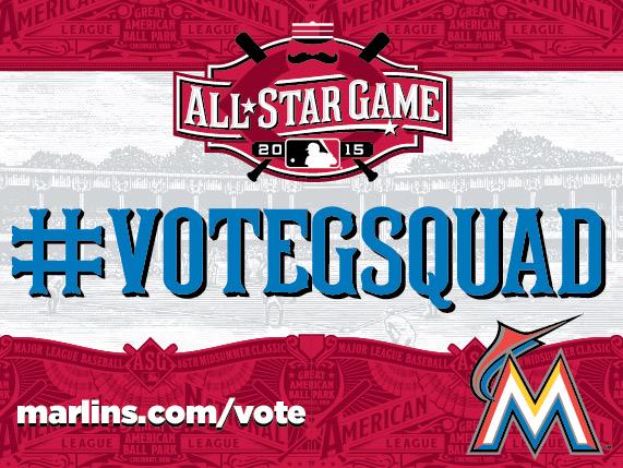 Marlins's tweet photo. #VoteGSquad on http://t.co/DrOhJmSXNK to make @Giancarlo818 an #ASG starter! Voting ends at 11:59 PM tonight. http://t.co/TfrPNTIMdD