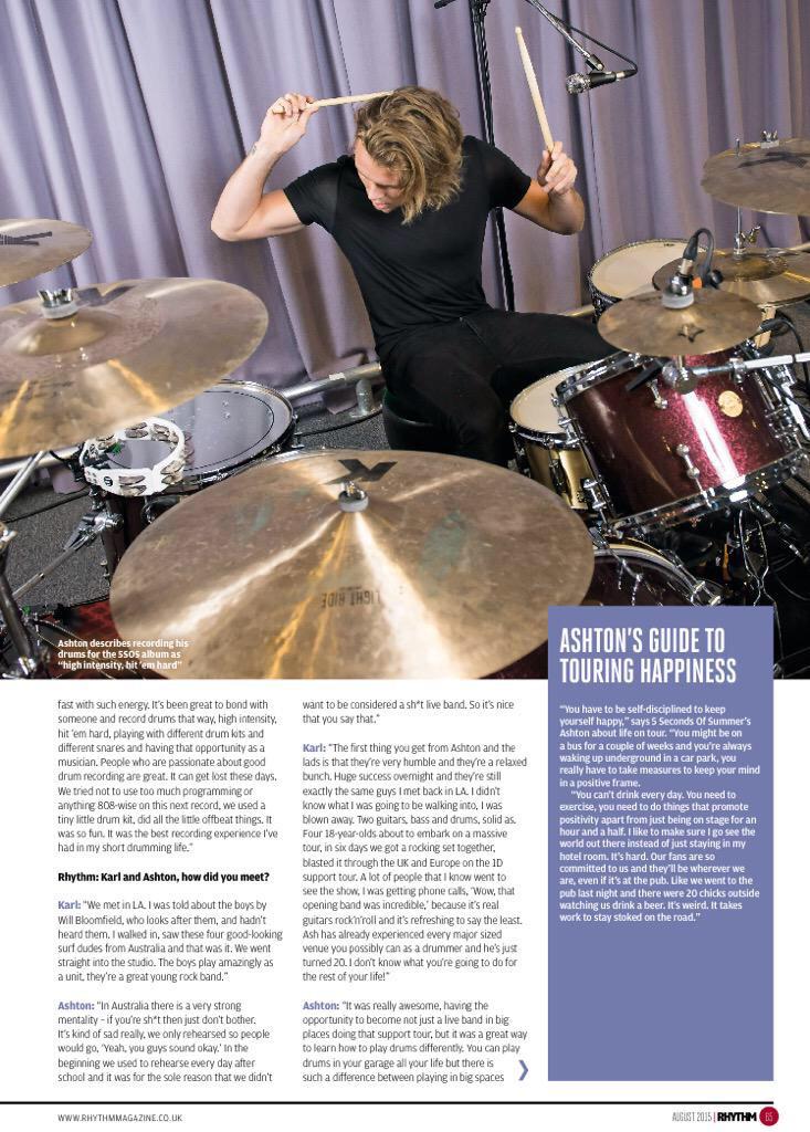 _5SOSFAMUPDATES's tweet photo. Interview Ashton &amp; Karl Brazil done for the August edition of Rhythm Magazine || @Tha5SOSFamily #1-4 http://t.co/0uRpkTpodw
