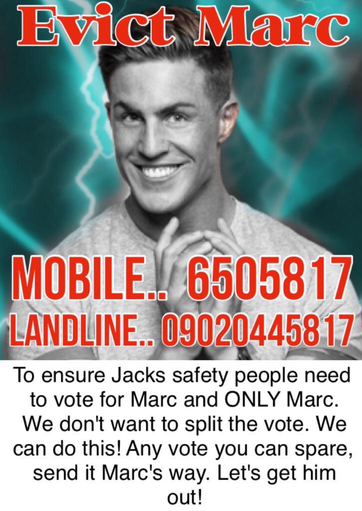 PieFaceBBUK's tweet photo. #SaveJack #GetMarcOut http://t.co/a43eID8tKg