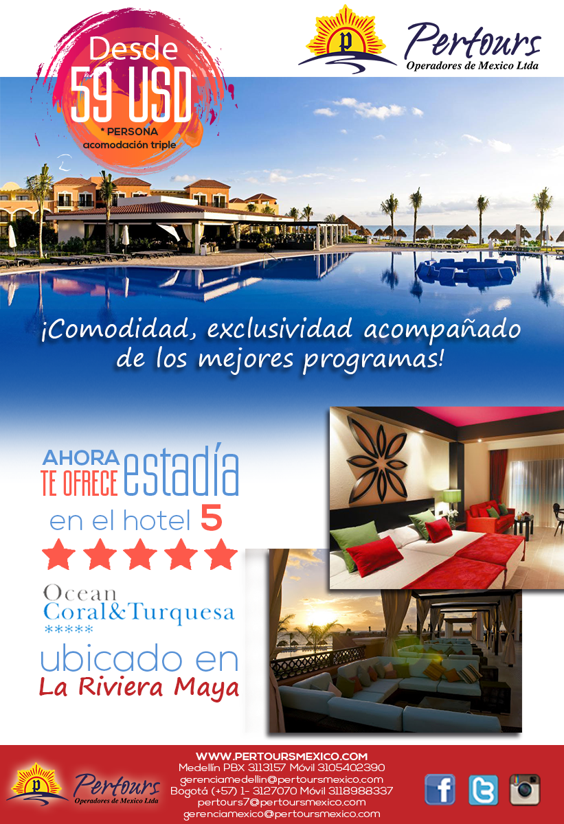 Pertoursmexicol's tweet photo. #Pertours Operadores de #Mexico con las mejores tarifas y hoteles ¡Nueva alianza con el Hotel Ocean Coral y Turquesa! http://t.co/SXZ6smuorj