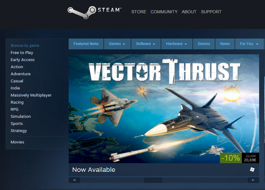 Time_Symmetry's tweet image. Vector Thrust is out now on steam!
#vectorthrust