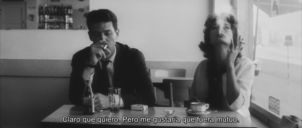 DoveFitch's tweet photo. 'Confiésalo. Sólo quieres acostarte conmigo'.

'Lola' (Dir. Jacques Demy, 1961). http://t.co/e3mSBjdpXW