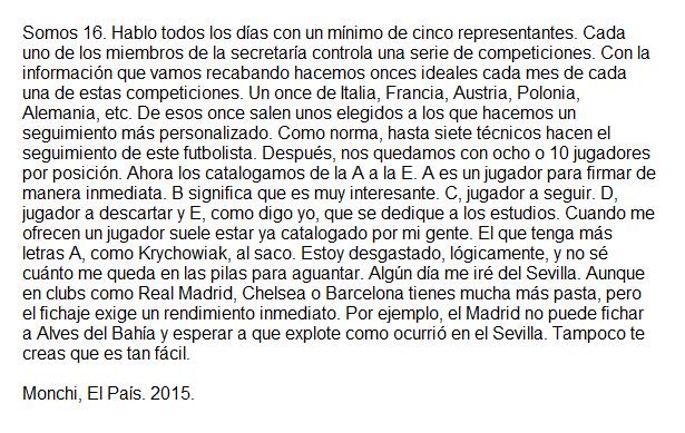 Lvallejocolom's tweet photo. Monchi, sobre el proceso para ojear y fichar bien en el Sevilla. Genio. http://t.co/8H5Y3qfEjn