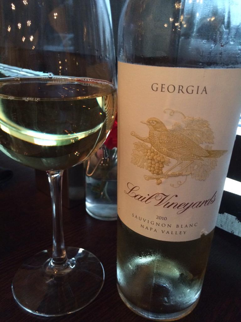 Enjoying a beautiful, crisp <a href="/lailvineyards/">Lail Vineyards</a> Georgia Sauvignon Blanc  @TrioColleyville #BYOB