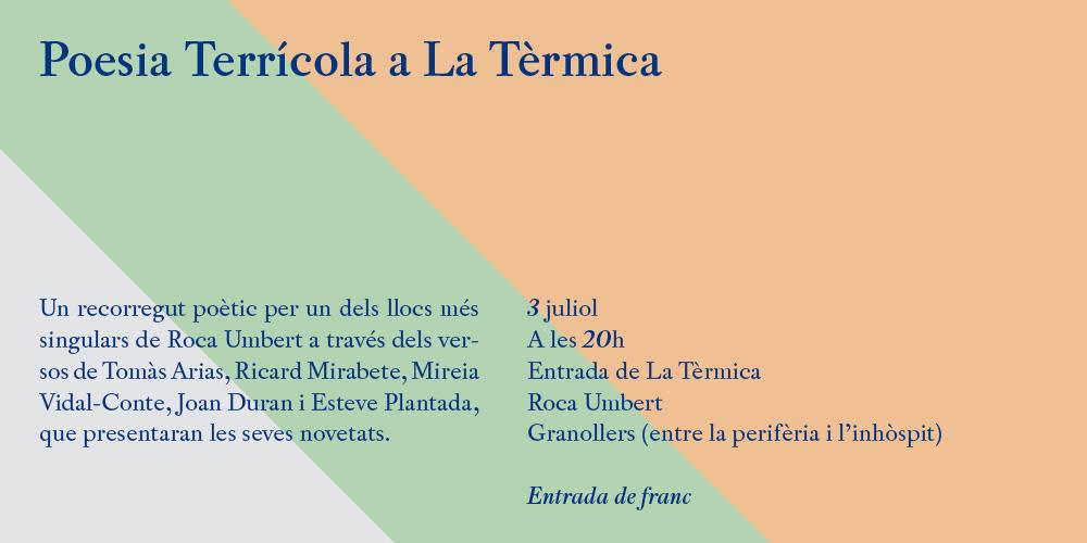 Ed_Terricola's tweet photo. La poesia Terrícola arriba avui a @rocaumbertfa, amb Ricard Mirabete, Mireia Vidal-Conte, Tomàs Arias i els editors! http://t.co/mXVAntm9Yi