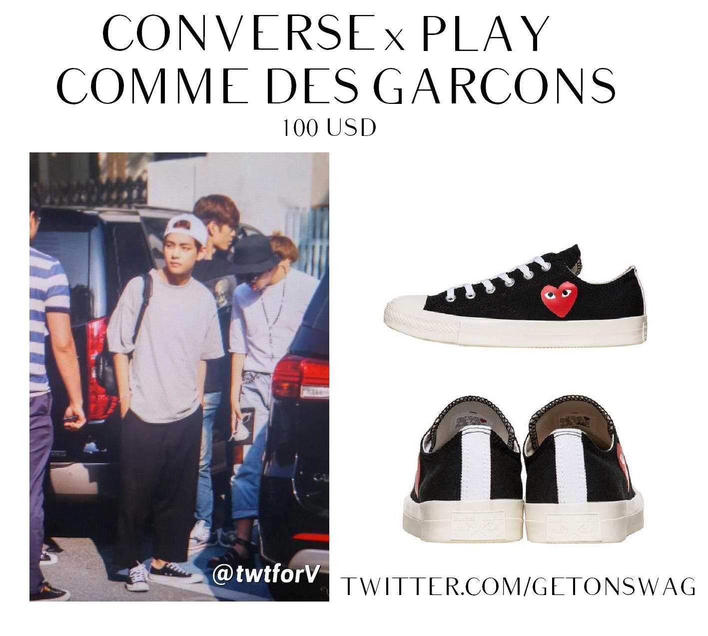 Beyond The Style Alex on X TAEHYUNG BTS 150703 TAEHYUNG Converse Chuck Taylor Low Top x Play CDG 100 BTS twt taehyungpics http t N54Cf3vY7N X