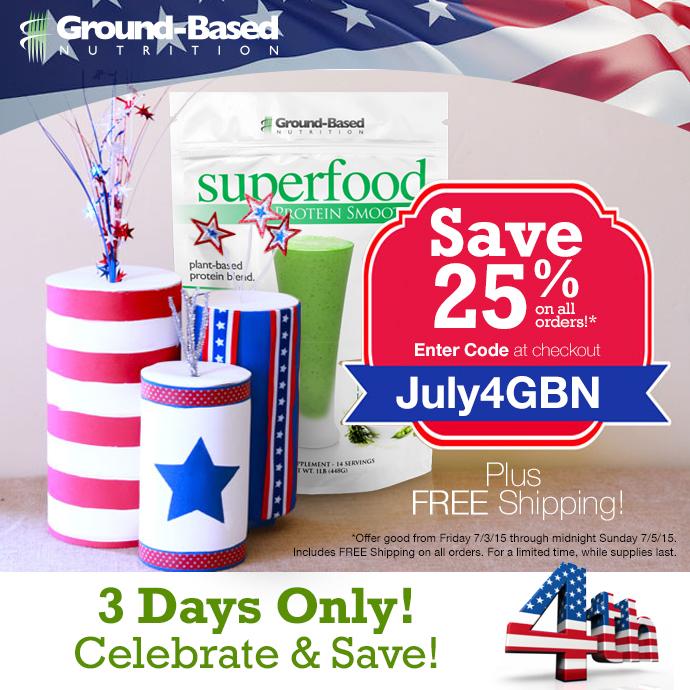 GroundBased's tweet photo. Our special July 4th sale starts tomorrow - get 25% off Ground-Based Superfood Protein! http://t.co/Wf6lu06vH0 http://t.co/bJCYgL0bXa