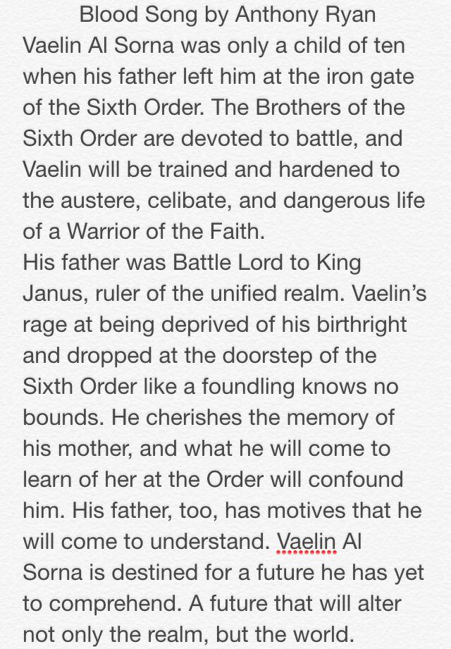 AshRecommends's tweet image. Blood Song by Anthony Ryan