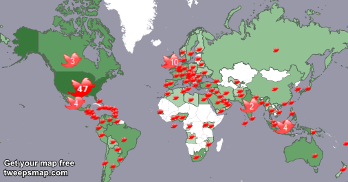 My followers live in 119 countries: USA(47%), UK.(10%)... http://t.co/Kt3ZPim6k6 Get your free map! http://t<a href="/tag/fan"class="tags"><span>#fan</span></a>