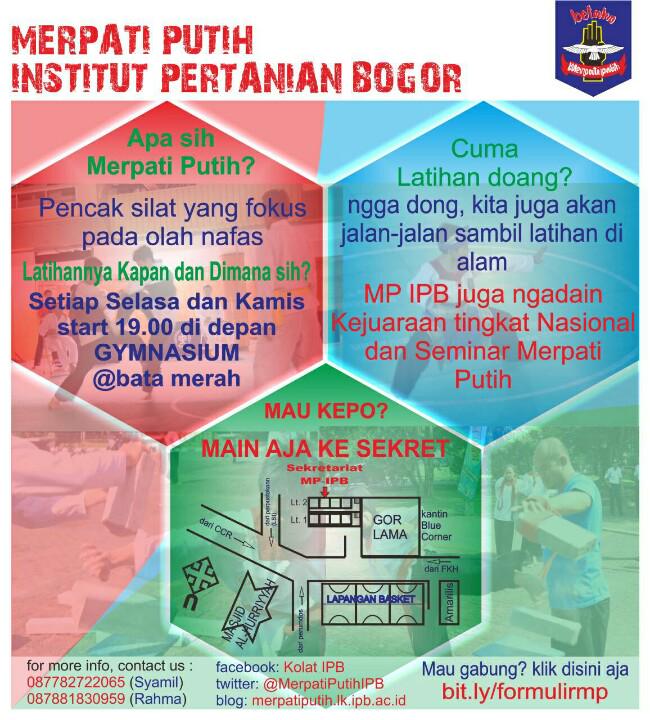 MerpatiPutihIPB's tweet photo. OPEN RECRUITMENT 

UKM Merpati Putih IPB !!!
Be Ready ! Don't miss it !!! http://t.co/dx99jD89DU
