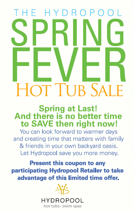 Our <a href="/HydropoolDevon/">Hydropool Devon</a> Spring Sale ends June 30th, BIG DISCOUNTS still available - more info 01803 872666 Open Sun - 4pm