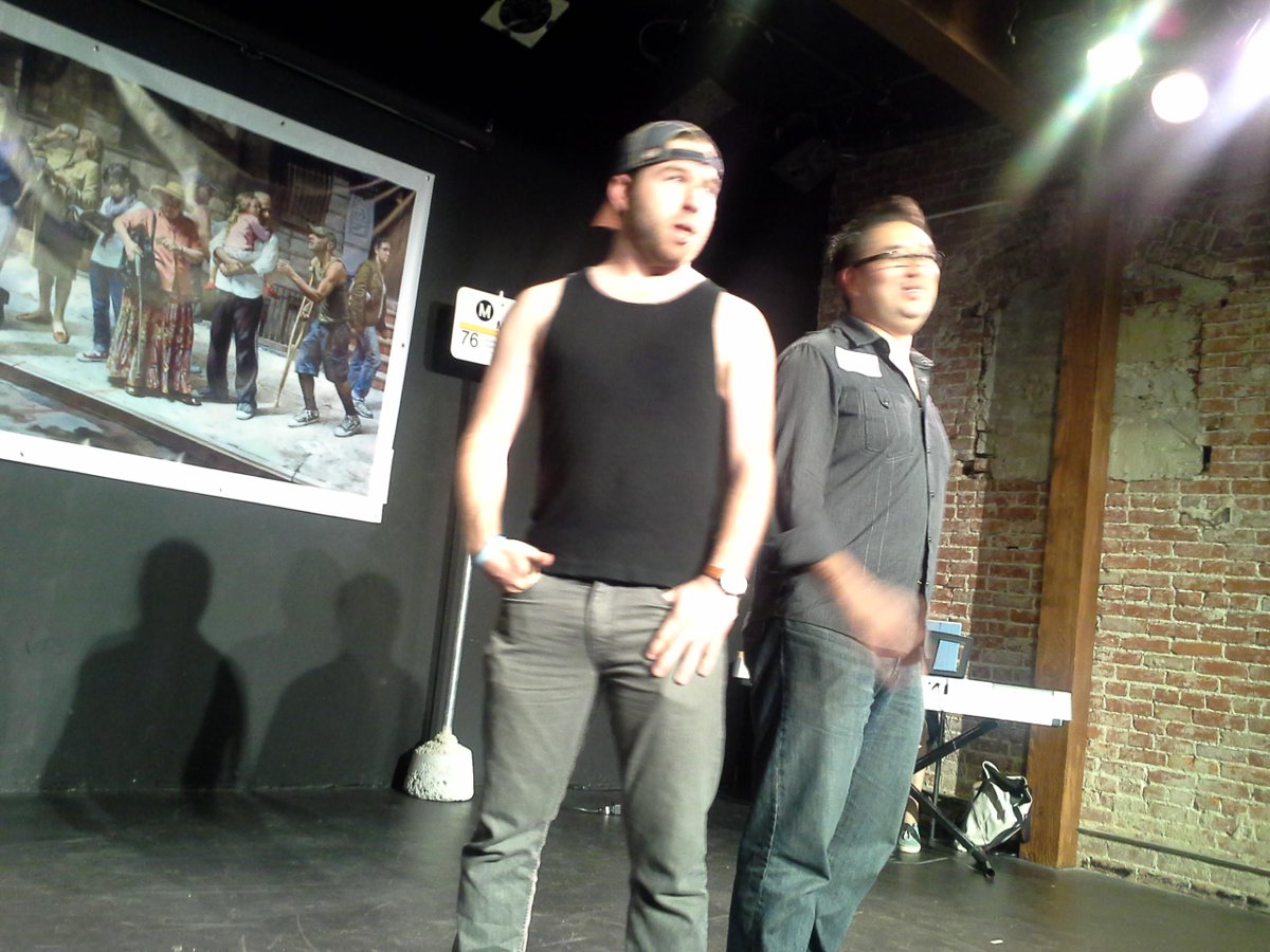 stupidsongsla's tweet image. @AlienVsMusical's @pretzylmusic VS. @ColorandLight's Merely Players! @hollywoodfringe fest worlds collide!! #hff15