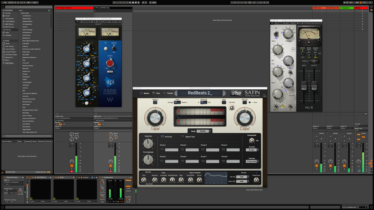 BeatsofRed's tweet photo. Getting ready to track the Prophet. #Ableton #Max4Live #Waves #Uhe #Glitchmachines #DSI #Prophet12 #P12 #beatsofred http://t.co/NqJDmiuv96