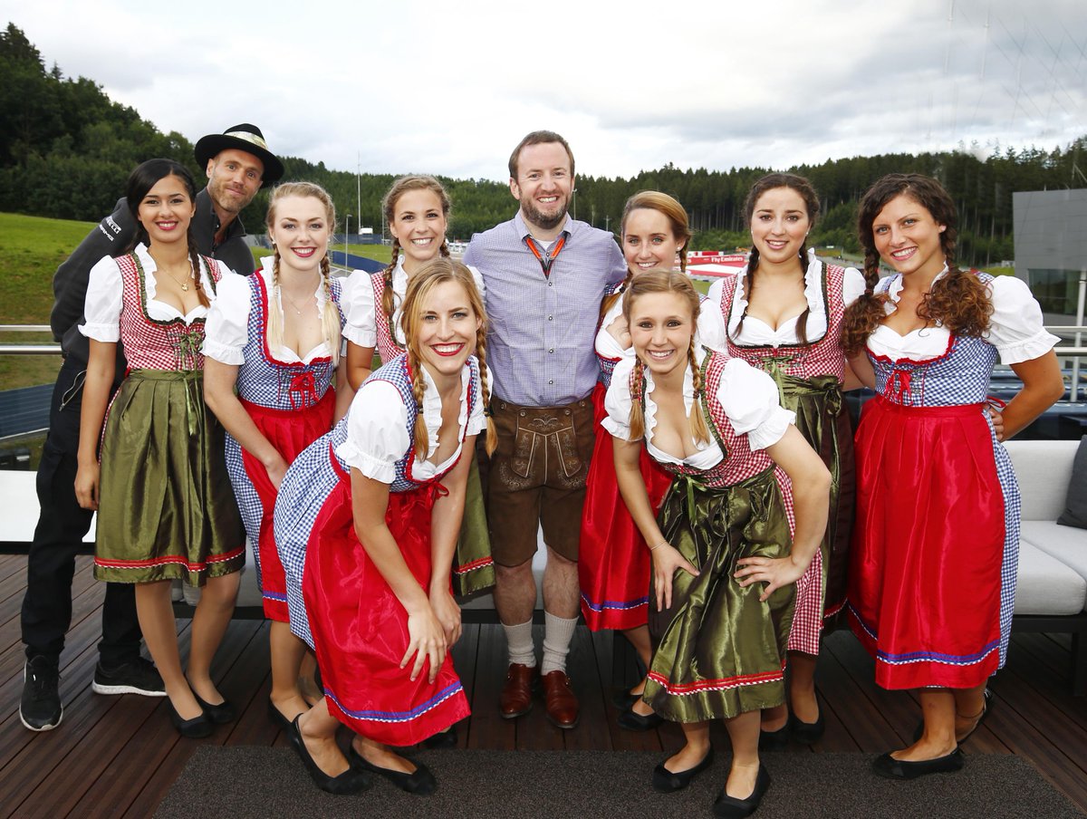 RocketF1's tweet photo. Guten Morgen! @MercedesAMGF1 and @RocketF1 are getting into the Austrian spirit! #AustriaGP #Spielberg http://t.co/HGDO4UHUR1