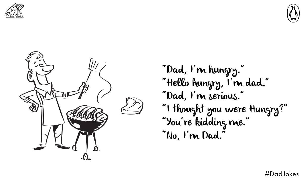 Penguin India on X: ""Dad, I'm hungry." "Hello hungry, I'M DAD." This #FathersDay, we bring to you: The Dad Jokes. http://t.co/wgdPafCIS7" / X