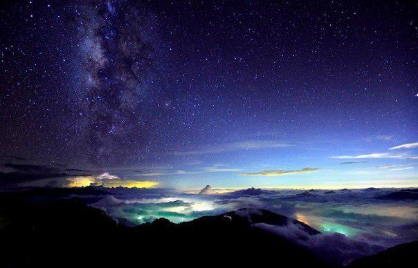 therusfed's tweet image. Ночное небо в горах, Япония