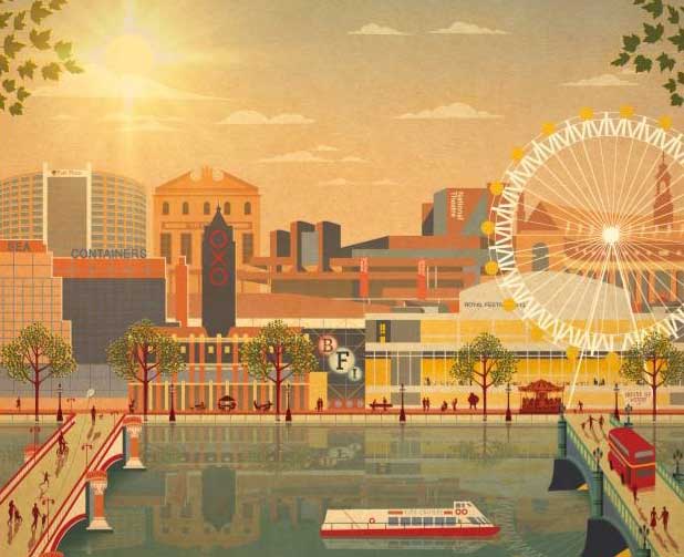 OXO_Tower's tweet photo. Hello Summer! We're welcoming in the new season with this beautiful poster designed by @southbanklondon #OXOLoves http://t.co/W2FPuLWm7D