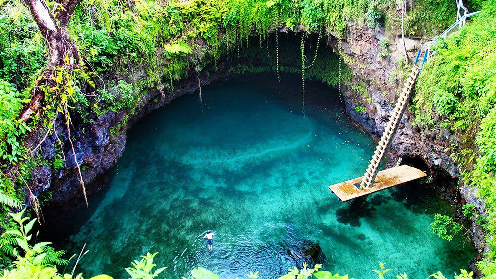 BackpackerAdv's tweet image. Tosua Ocean Trench Pool, Samoa