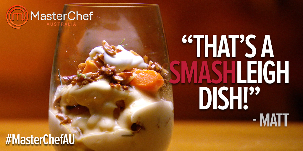 masterchefau's tweet photo. SMASHleigh! @ashleighbareham π #MasterChefAU #hestonsback http://t.co/bacJG8pres