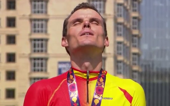 #Baku2015 Podium para la Historia en los primeros JJEE. ¡<a href="/LLEONSANCHEZ/">Luis Leon Sanchez</a> medalla de oro!