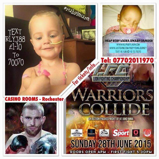 LionFightChamp's tweet photo. 7 Days #WarriorsCollide #CageShow at @AaronPStone #CasinoRooms 20+ Fights also raising money for #rubylaura RT http://t.co/v4Qd8bB88m