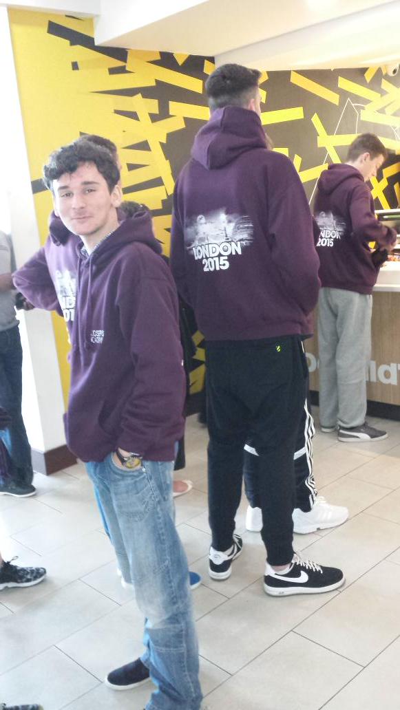 StJoAcad's tweet photo. St Joseph's have arrived at Watford Gap service station. London here we come! http://t.co/CpYRk5m7wq