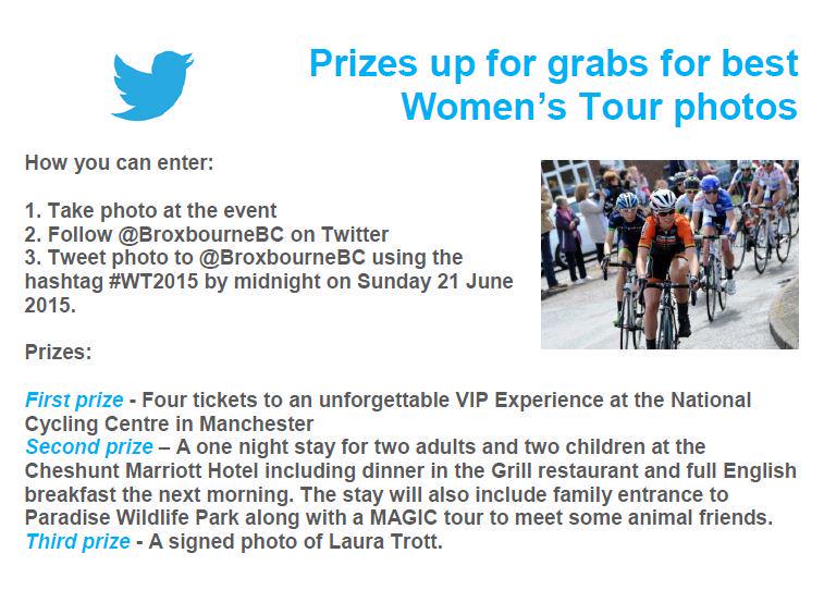 BroxbourneBC's tweet photo. Don't for our Twitter Competition ends at midnight tonight! Full T and C's online #WT2015 http://t.co/UJRWkUyYDh