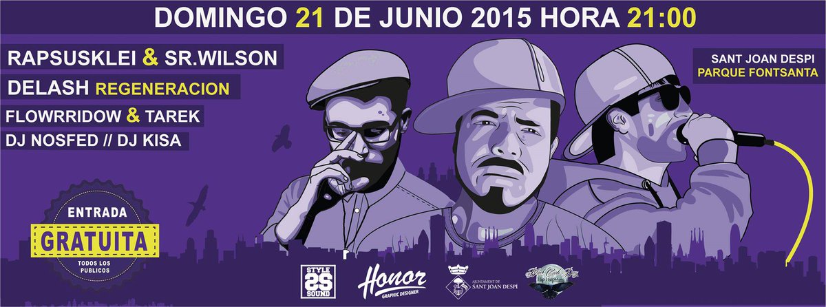 Flowrridow's tweet photo. Esta noche a partir de las 21:00 @RAPSUSKLEI1 @WilsonSir en #SantJoanDespi. #rap #conciertorap #conciertobarcelona http://t.co/iSoVOjVzEC