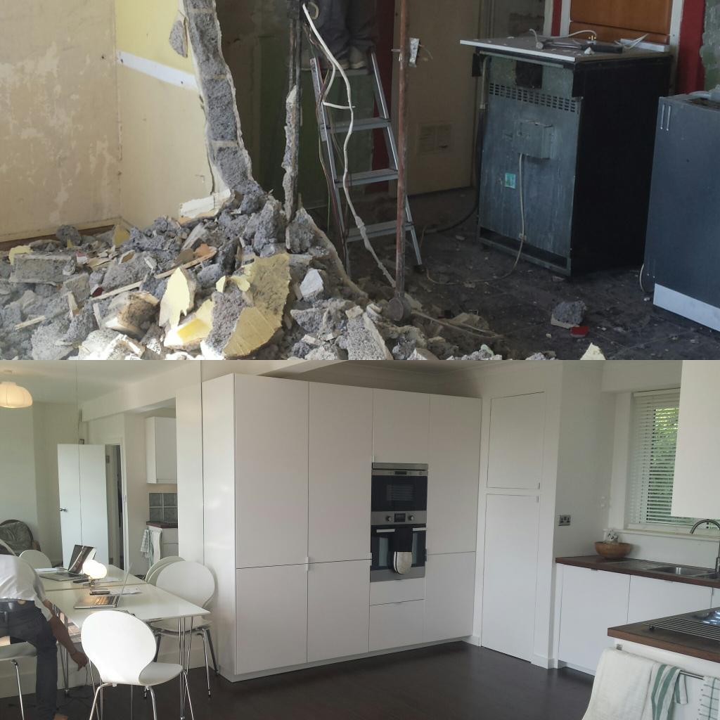 lee_lebern's tweet image. We converted a small cramped kitchen to an open plan living area.  What do you think? #property #refurb #lebern