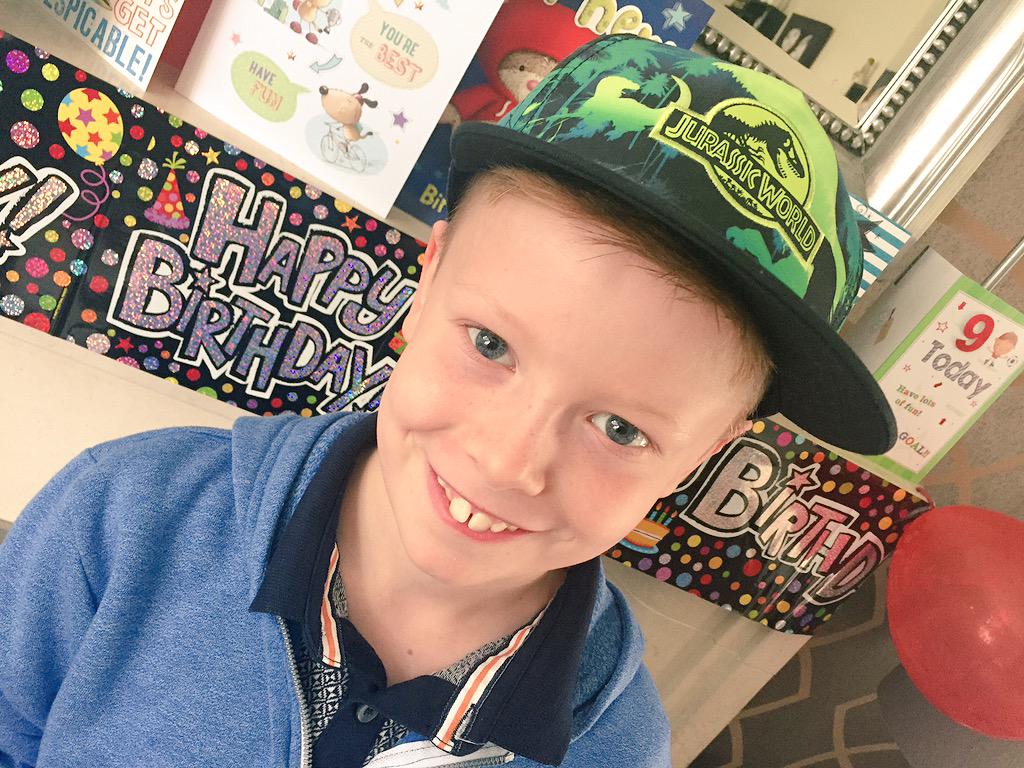 AndreaAndrews21's tweet photo. My little man's Birthday Party today! He can't wait for it! #JurassicWorld theme! @prattprattpratt birthday wish? 💫💫💫 http://t.co/V4j7C18YiD