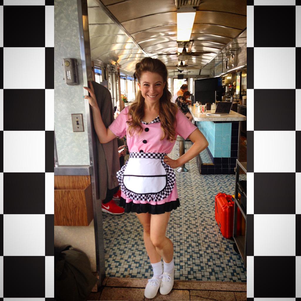 KateArmstrongRo's tweet photo. #1960s waitress fantasy! #SundayFunday #ShortFilm #SockHop #BendixDiner #TLLProductions #NewJersey #SetLife ππ₯π http://t.co/LxBxZuJmwd