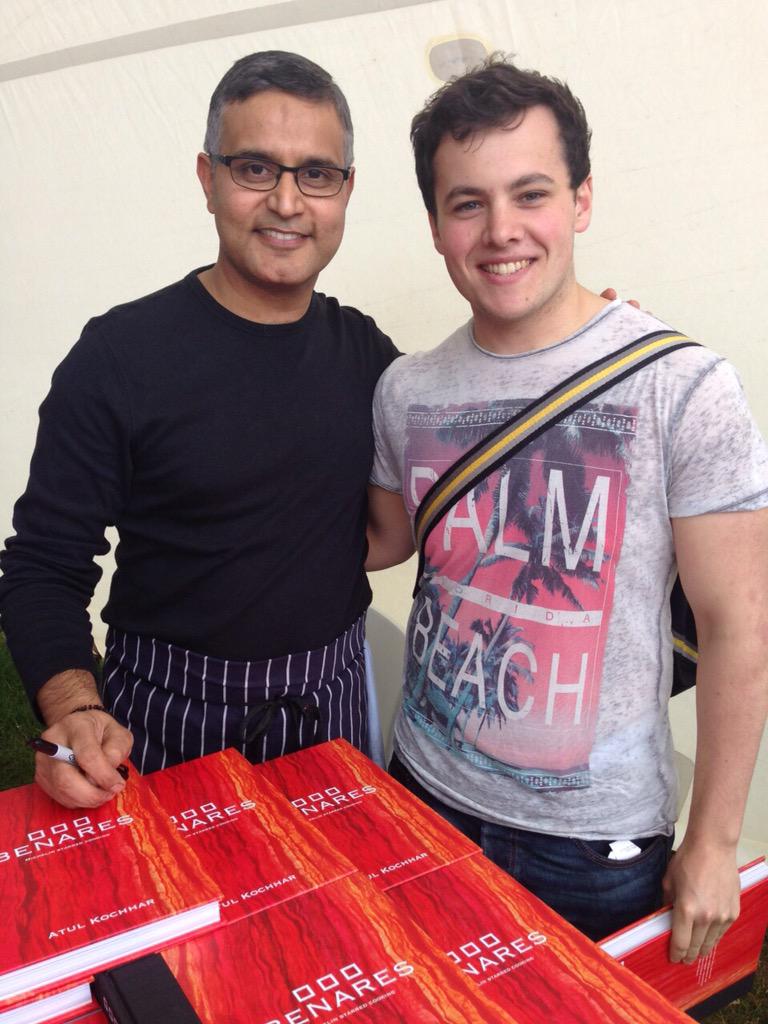 Hamish with Atul Kutcher on his day off from Le Manoir at #tasteoflondon