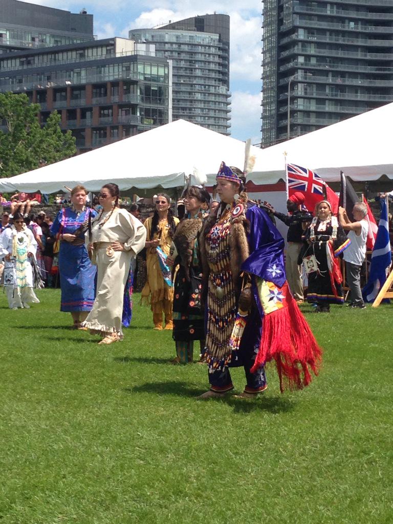 FacingCanada's tweet photo. At Fort York for the #NaMeRes Pow Wow. Beautiful dancers& powerful drumming. http://t.co/Q33iNzZ9Qy