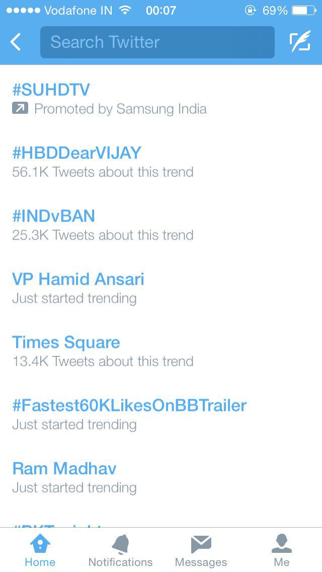 CinemaCalendar's tweet photo. #HBDDearVIJAY is trending No.1 in India with 56100+ tweets.
HUGE...!!! http://t.co/hPCtqFZn2k