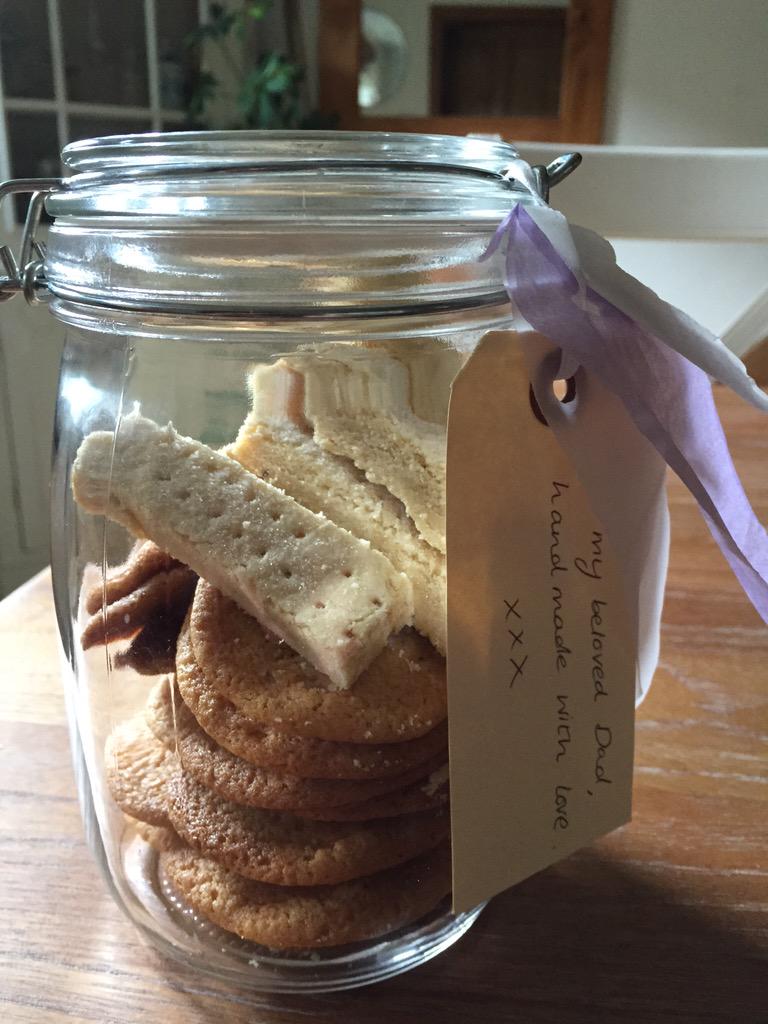 dalestrail's tweet photo. Father's Day present from daughter, lovingly baked homemade biscuits. Bottle of gin from son. They know me so well. http://t.co/lPNZv3BRcz