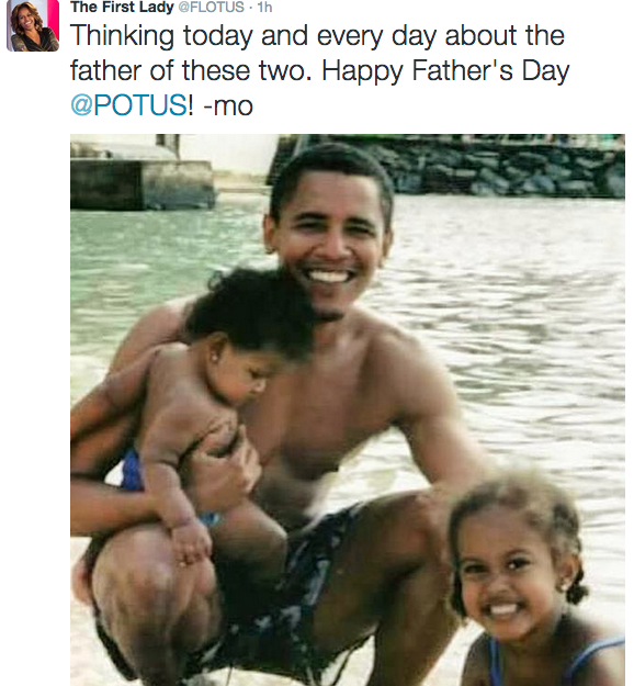 newsflicks's tweet photo. What Flotus told Obama on #FathersDay #WordsFromPapa http://t.co/tNnFmGLc3R