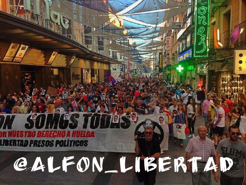 La lucha continua y no pararemos hasta tenerle con nosotras #AlfonLibertad #SomosAlfon