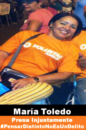 IsrraelCaraball's tweet photo. #Guanta Exigimos la liberación inmediata de María Toledo, No cometió ningún delito. No debe estar presa. #Libertad http://t.co/g8rTTi05IE