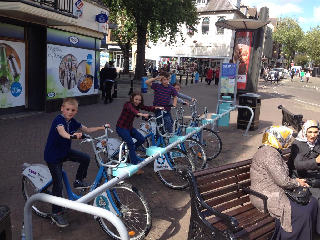 MackintoshClean's tweet photo. We love the @CycleNorthants bikes! #NMF15 @mycountycouncil @NorthamptonBC @north http://t.co/B23DoI5mXp