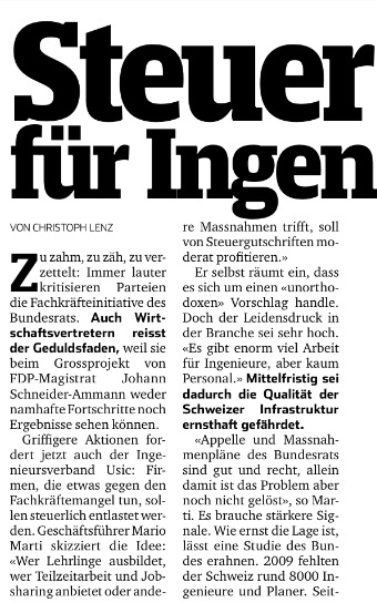 iningenieur's tweet photo. Steuervergünstigungen gegen #Fachräftemangel ! Idee der usic heute im @sonntags_blick http://t.co/UTmASH9dqr