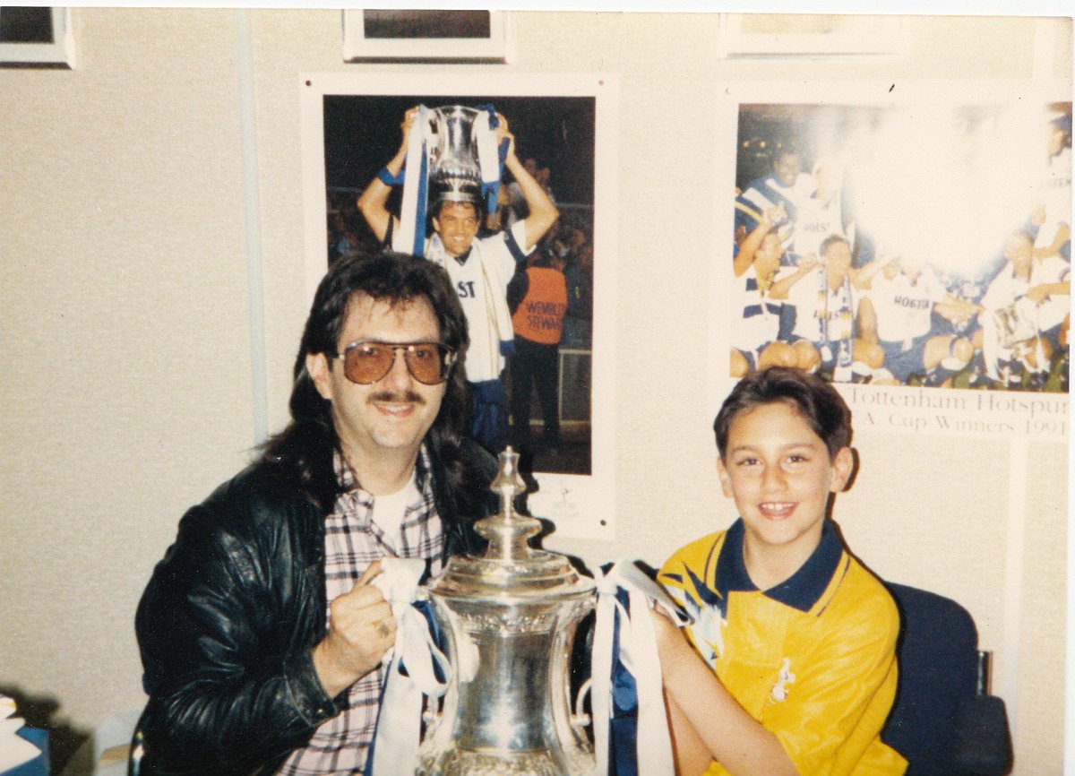 WillieMradio's tweet photo. Thanks to @garethGENO for a great Father's Day. We were both much younger in 1991, Had just got him new away kit. http://t.co/e9tOUYoWpt