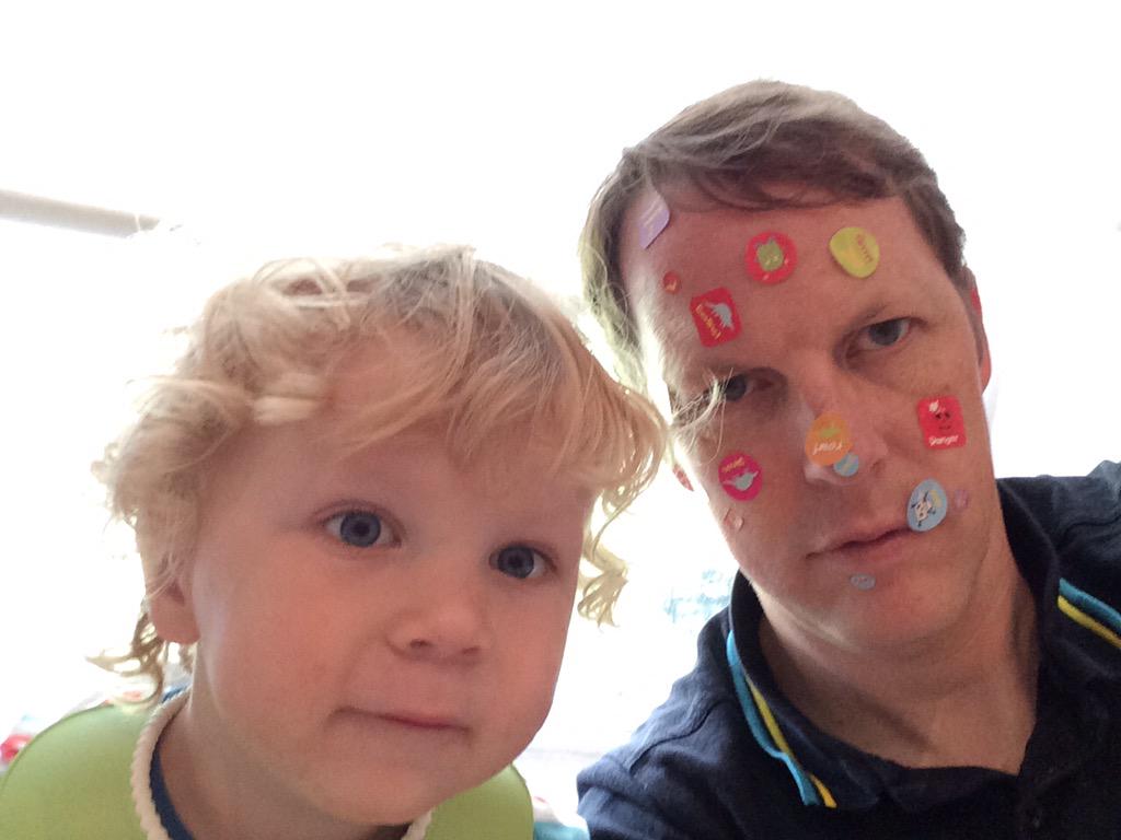I like to sticker daddies face on Fathers Day.