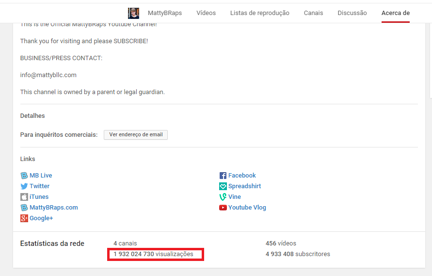 DEFENSECHENLE's tweet photo. @MattyBRaps OMG Matt! Almost 2 Billion Views! http://t.co/nRZIwDZX13