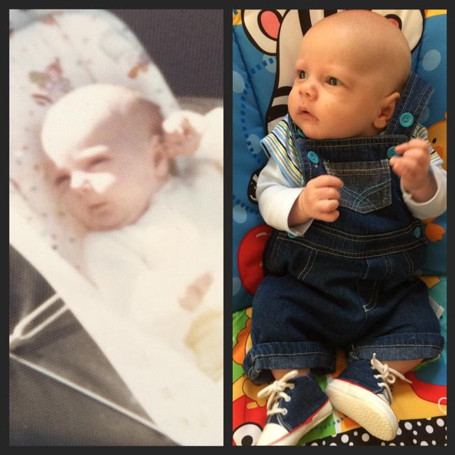 tarin_123's tweet photo. Me on the left, our boy on the right...at least I can say he does indeed look a little like me too, not just Sheldy http://t.co/vCZAmRrUFB