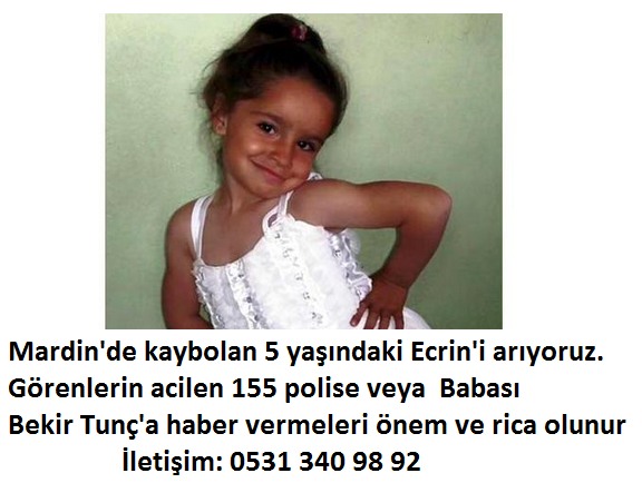 hayhaksaygi's tweet photo. Mardin'de kaybolan Ecrin için paylaşır mısınız? Belki görenler olur. http://t.co/81iSrVu3Vc