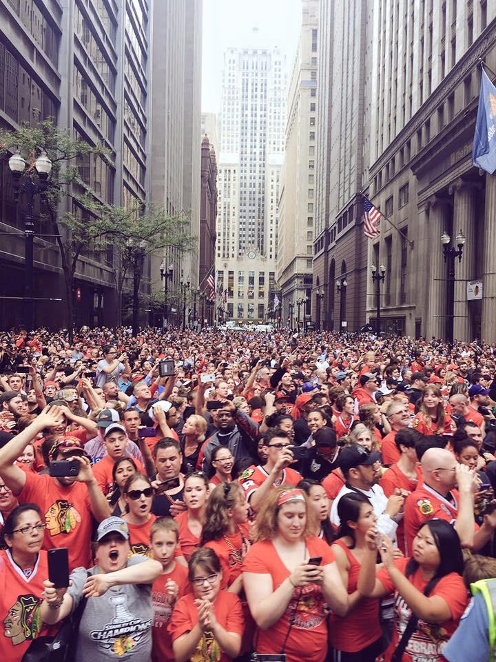 Blackhawks' parade. (danielcatucci1/Twitter)