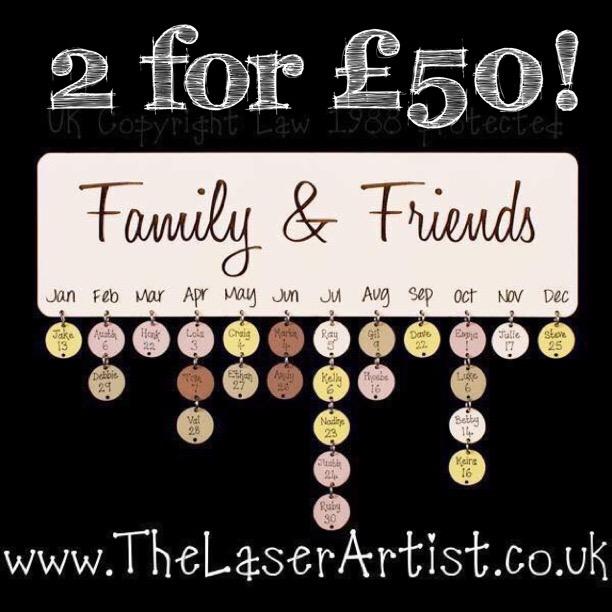 2 for £50 - please retweet and follow! thelaserartist.co.uk