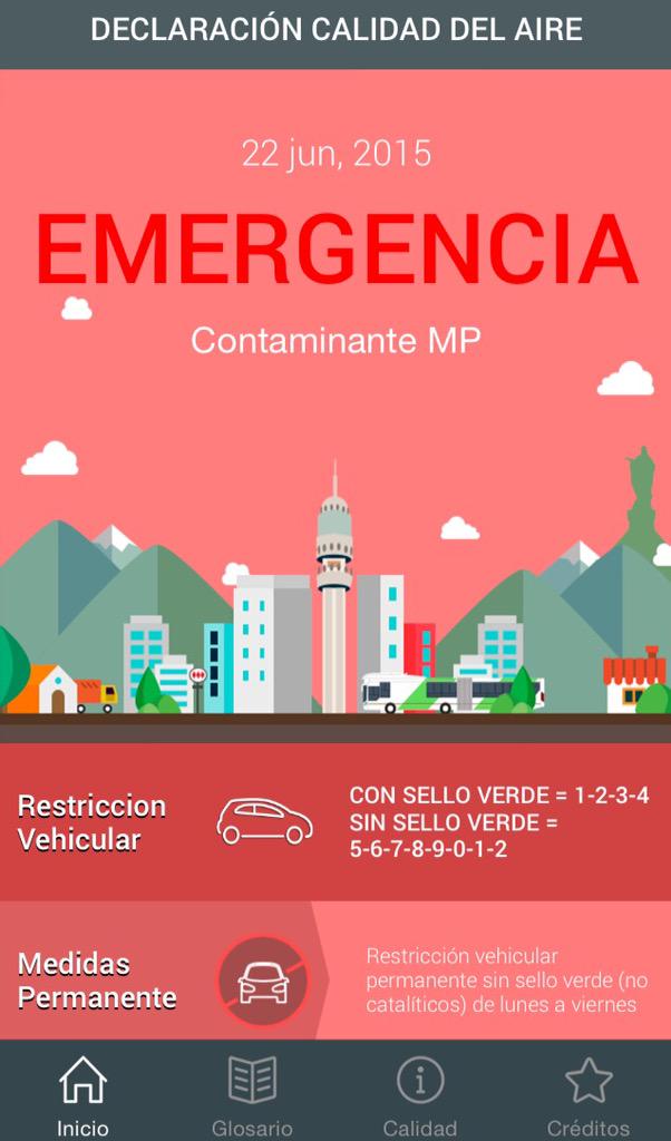 mhilsenrad's tweet photo. Oficial. Mañana hay emergencia ambiental. Restricción catalíticos 1-2-3-4 #alertat13 #LaCopaEstaEnEl13 http://t.co/oxPX7XKBl6