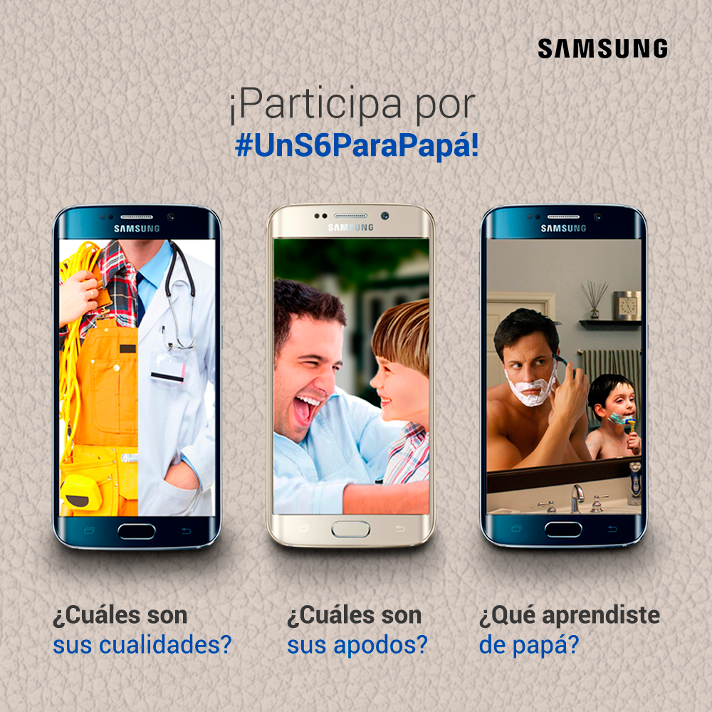 SamsungLatin's tweet photo. ¡Dale RT si estas participando en nuestro concurso #UnS6ParaPapá respondiendo estas sencillas preguntas! http://t.co/I4Xc69XvHJ